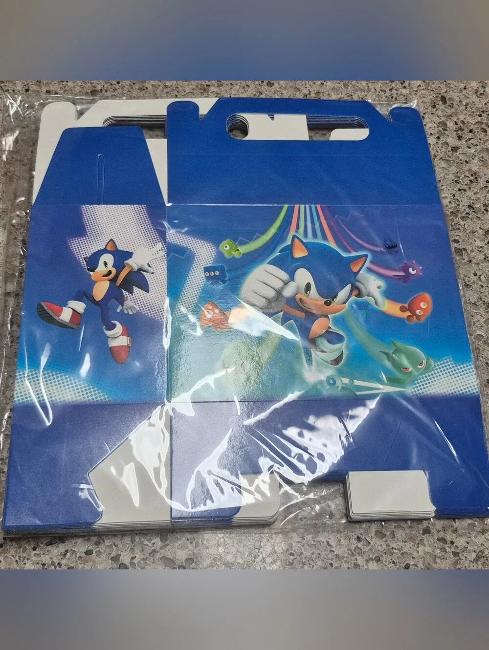 Sonic the Hedgehog Birthday Party Favor Boxes Blue Treat Goodie Gift Bag 10pc